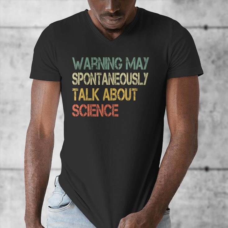 Retro Scientist Warning May Talk About Science Teacher Men's V-Neck T-Shirt, Science Teacher Gifts, funny design Retro Scientist Warning May Talk About Science Teacher Men's V-Neck T-Shirt, Science Teacher Gifts, funny design