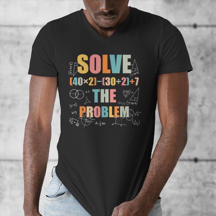 Retro Solve The Problem 67 Meme Joke Math Teacher Men's V-Neck T-Shirt, funny design