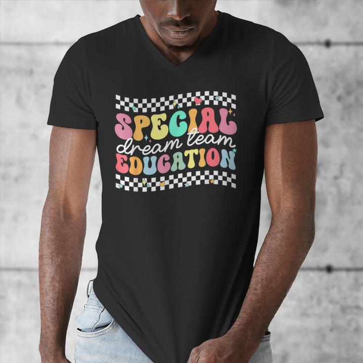 Retro Special Education Squad Groovy Dream Team SPED Teacher Men's V-Neck T-Shirt, Groovy Teacher Gifts, funny design Retro Special Education Squad Groovy Dream Team SPED Teacher Men's V-Neck T-Shirt, Groovy Teacher Gifts, funny design