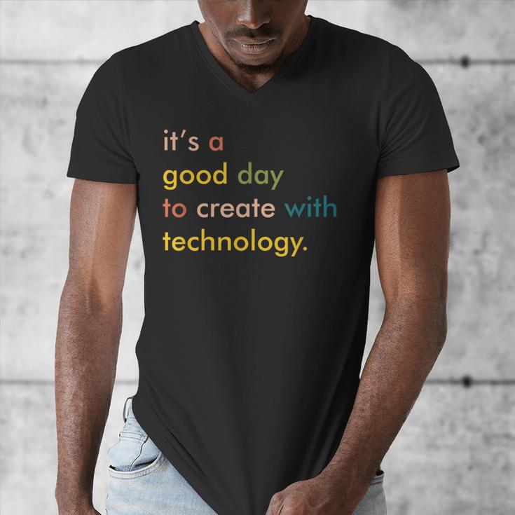 Retro Technology Teacher Shirt Tech Teacher Men's V-Neck T-Shirt, funny design Retro Technology Teacher Shirt Tech Teacher Men's V-Neck T-Shirt, funny design