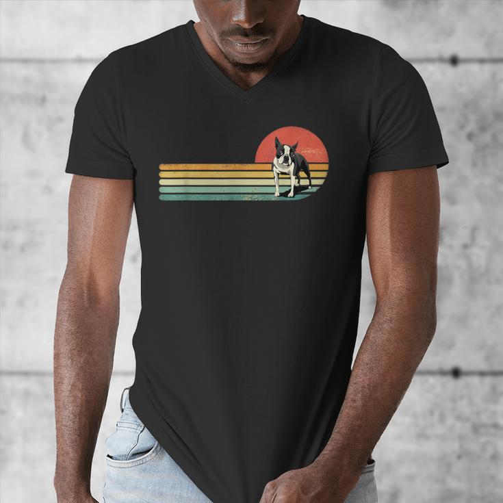 Retro Vintage Boston Terrier Dog Lover Boston Terrier Mom Men's V-Neck T-Shirt, Couple Gifts, Mom Gifts, Boston Terrier Mom Gifts, funny design