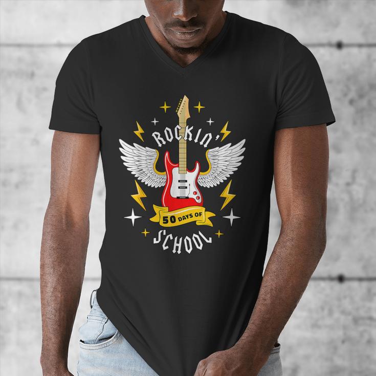 Rockin 50 Days Of School 50th Day Of School Teacher Student Men Women Girls Kids Men's V-Neck T-Shirt, funny design Rockin 50 Days Of School 50th Day Of School Teacher Student Men Women Girls Kids Men's V-Neck T-Shirt, funny design