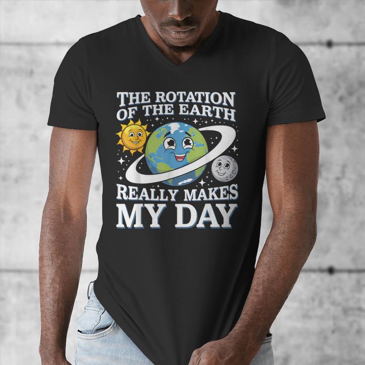Rotation Of Earth Science Teacher Earth Day Men Women Men's V-Neck T-Shirt, Science Teacher Gifts, funny design
