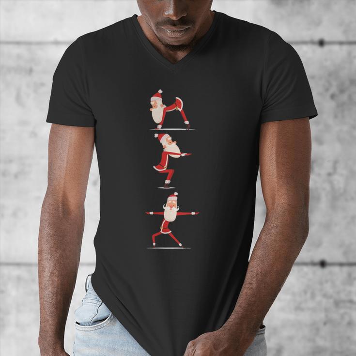 Santa Yoga Poses For Yogi Teacher Christmas Yoga Poses Men's V-Neck T-Shirt, funny design Santa Yoga Poses For Yogi Teacher Christmas Yoga Poses Men's V-Neck T-Shirt, funny design