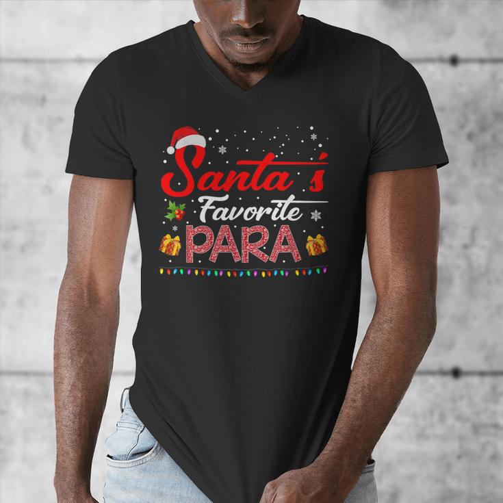 Santa's Favorite Para Christmas Paraprofessional Teacher Men's V-Neck T-Shirt, funny design Santa's Favorite Para Christmas Paraprofessional Teacher Men's V-Neck T-Shirt, funny design
