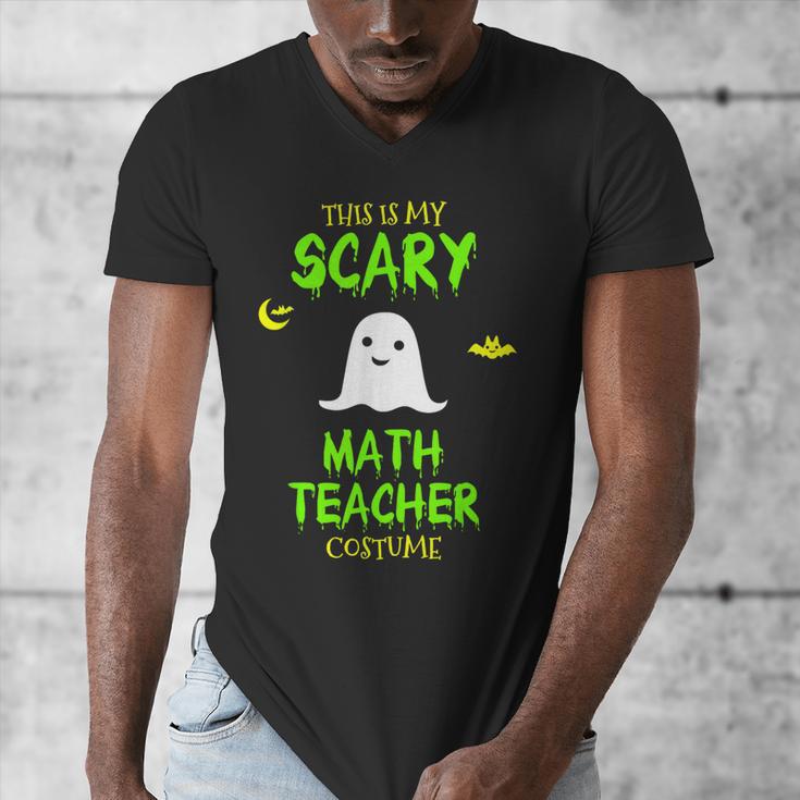 Scary Math Teacher Costume Halloween Lazy Easy Christmas Men's V-Neck T-Shirt, funny design