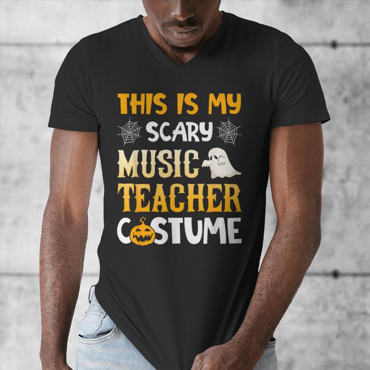 This Is My Scary Music Teacher Halloween Costumes Pajama Men's V-Neck T-Shirt, funny design