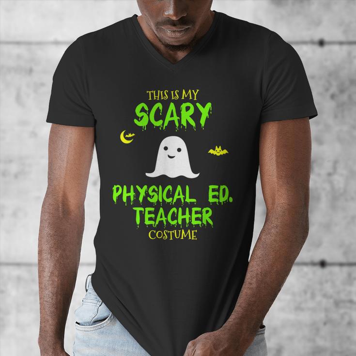 Scary Physical Education Ed Teacher Costume Halloween Easy Men's V-Neck T-Shirt, funny design