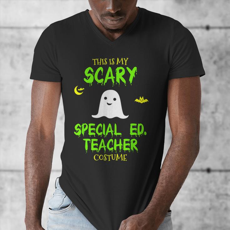 Scary Special Education Ed Teacher Costume Halloween Easy Men's V-Neck T-Shirt, funny design Scary Special Education Ed Teacher Costume Halloween Easy Men's V-Neck T-Shirt, funny design