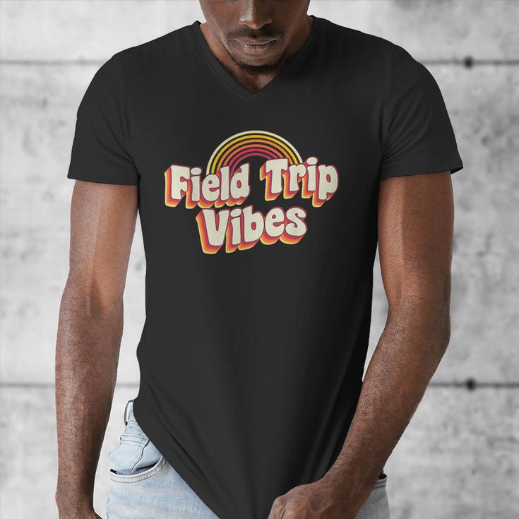 School Bus Trip Vibes Students Teachers Students Field Trip For Men Women Kids Men's V-Neck T-Shirt, funny design