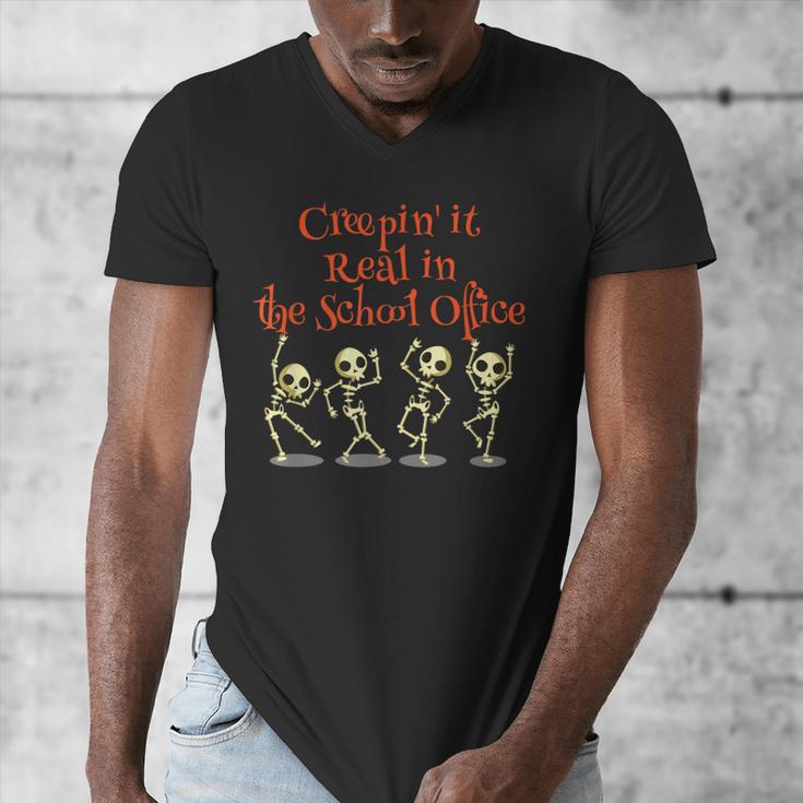 School Office Clerk Creepin' It Real HALLOWEEN Teacher Shirt Men's V-Neck T-Shirt, funny design