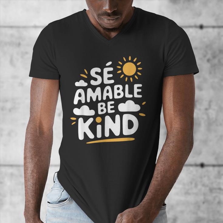 SÉ AMABLE Be Kind Bilingual Teacher Maestra Spanish Teacher Men's V-Neck T-Shirt, funny design SÉ AMABLE Be Kind Bilingual Teacher Maestra Spanish Teacher Men's V-Neck T-Shirt, funny design