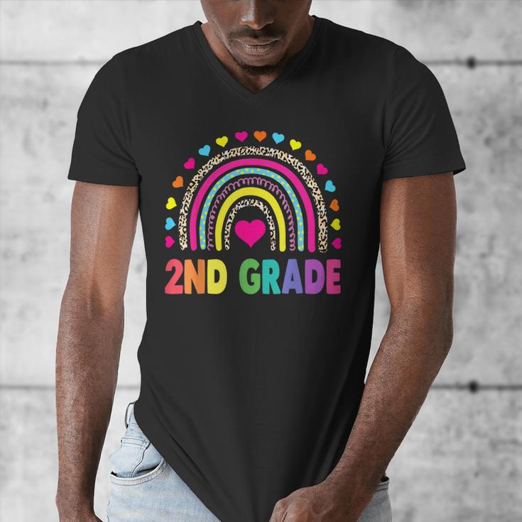 Second Grade Rainbow Girls Boys Teacher Team 2nd Grade Squad Men's V-Neck T-Shirt, 2nd Grade Teacher Gifts, funny design