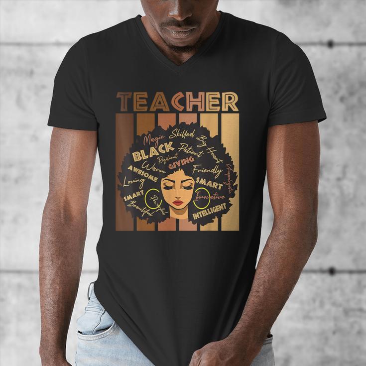 Smart Teacher Afro Girl Melanin African American Wowen Men's V-Neck T-Shirt, funny design