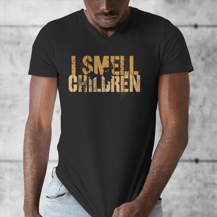 I SMELL CHILDREN Halloween Teacher Classroom I Teach Men's V-Neck T-Shirt, funny design