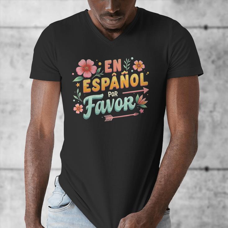 Spanish Teacher Maestra Dimelo En Espanol Por Favor Men's V-Neck T-Shirt, funny design