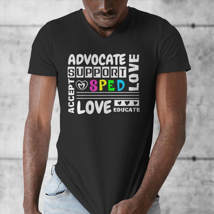 Special Education Advocate Love Support SPED Teacher Men's V-Neck T-Shirt, funny design Special Education Advocate Love Support SPED Teacher Men's V-Neck T-Shirt, funny design