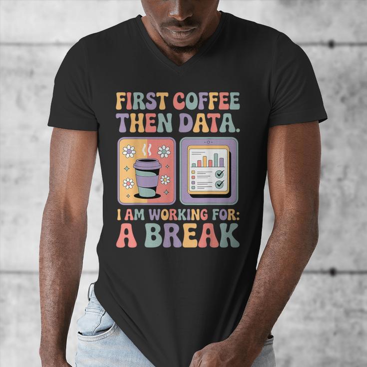 Special Education First Coffee Then Data Retro SPED Teacher Men's V-Neck T-Shirt, funny design Special Education First Coffee Then Data Retro SPED Teacher Men's V-Neck T-Shirt, funny design