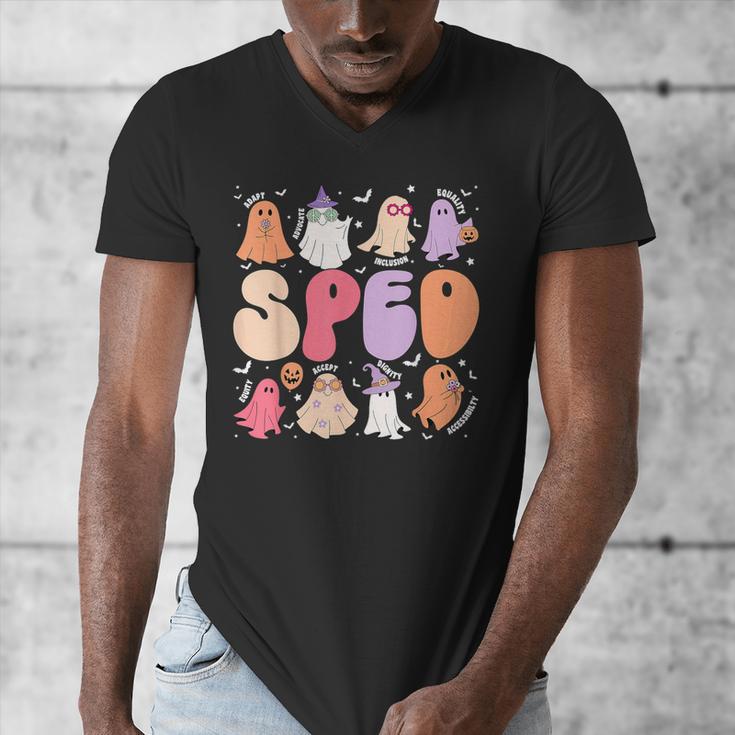 Special Education Teacher Ghosts Halloween SPED Teacher Men's V-Neck T-Shirt, funny design Special Education Teacher Ghosts Halloween SPED Teacher Men's V-Neck T-Shirt, funny design