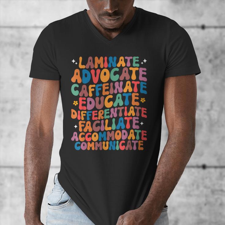 Sped Caffeinate Advocate Laminate Educate Teacher Men Women Kids Men's V-Neck T-Shirt, funny design Sped Caffeinate Advocate Laminate Educate Teacher Men Women Kids Men's V-Neck T-Shirt, funny design