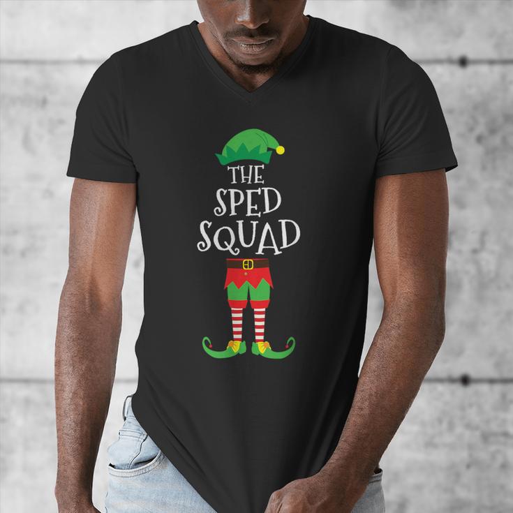 SPED Squad Elf Teacher Matching Christmas Party Pajama Men's V-Neck T-Shirt, funny design SPED Squad Elf Teacher Matching Christmas Party Pajama Men's V-Neck T-Shirt, funny design