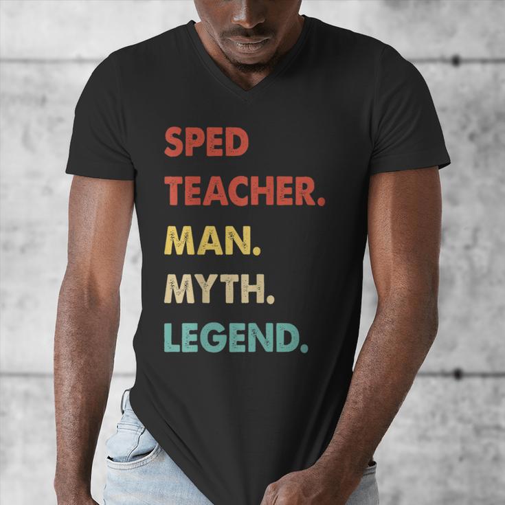 Sped Teacher Man Myth Legend Men's V-Neck T-Shirt, funny design Sped Teacher Man Myth Legend Men's V-Neck T-Shirt, funny design