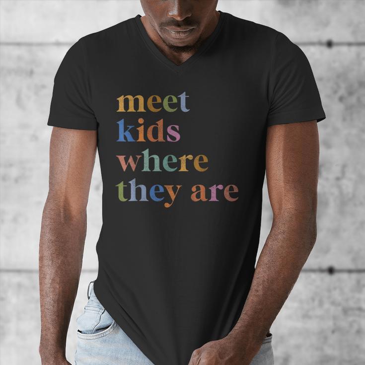 SPED Teacher SLP Meet Kids Where They Are Special Education Men's V-Neck T-Shirt, funny design SPED Teacher SLP Meet Kids Where They Are Special Education Men's V-Neck T-Shirt, funny design