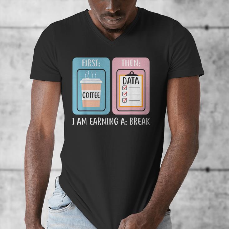 SPED Teacher Special Education First Coffee Then Data Men's V-Neck T-Shirt, funny design SPED Teacher Special Education First Coffee Then Data Men's V-Neck T-Shirt, funny design