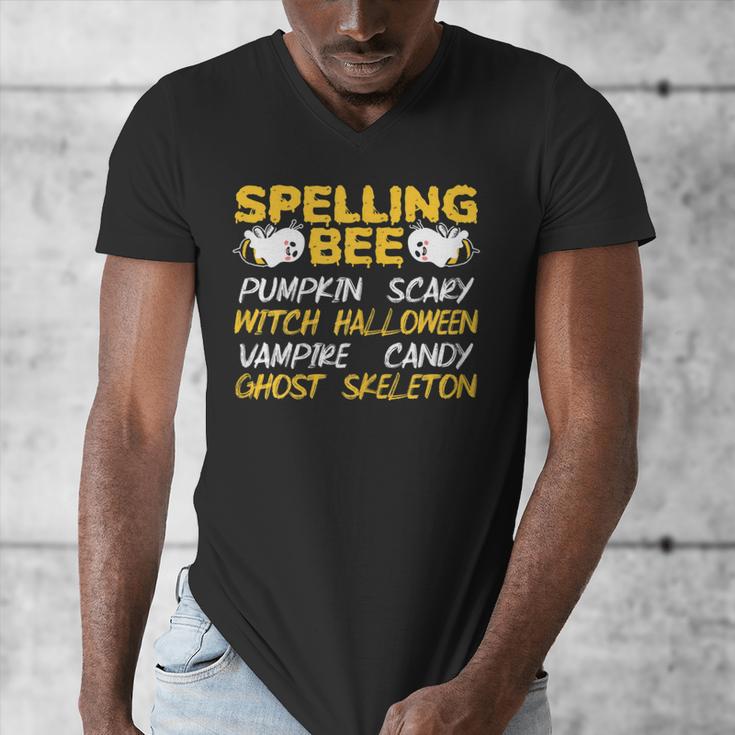 Spelling Bee Costume For a Halloween Teacher Pun Women Men's V-Neck T-Shirt, funny design