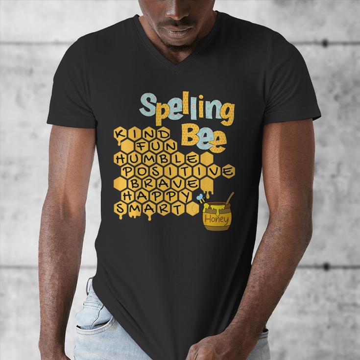 Spelling Bee Kind Positive Kindness Women Teacher Men's V-Neck T-Shirt, funny design