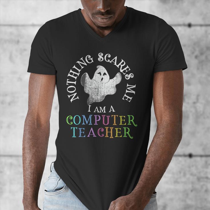 This Is My Spooky COMPUTER TEACHER Costume Don't Scare Me Men's V-Neck T-Shirt, funny design