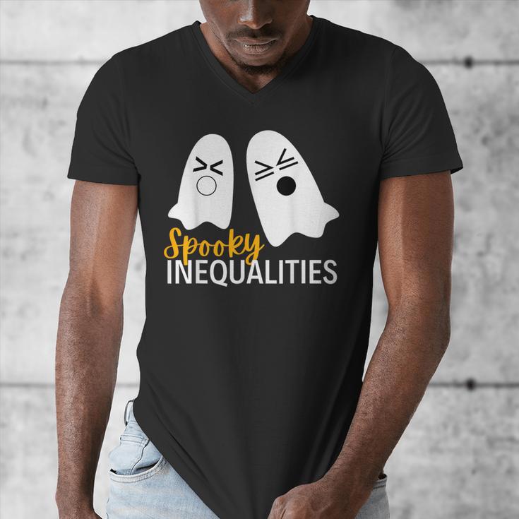 Spooky Ghost Inequalities Halloween Math Teacher Men's V-Neck T-Shirt, funny design Spooky Ghost Inequalities Halloween Math Teacher Men's V-Neck T-Shirt, funny design