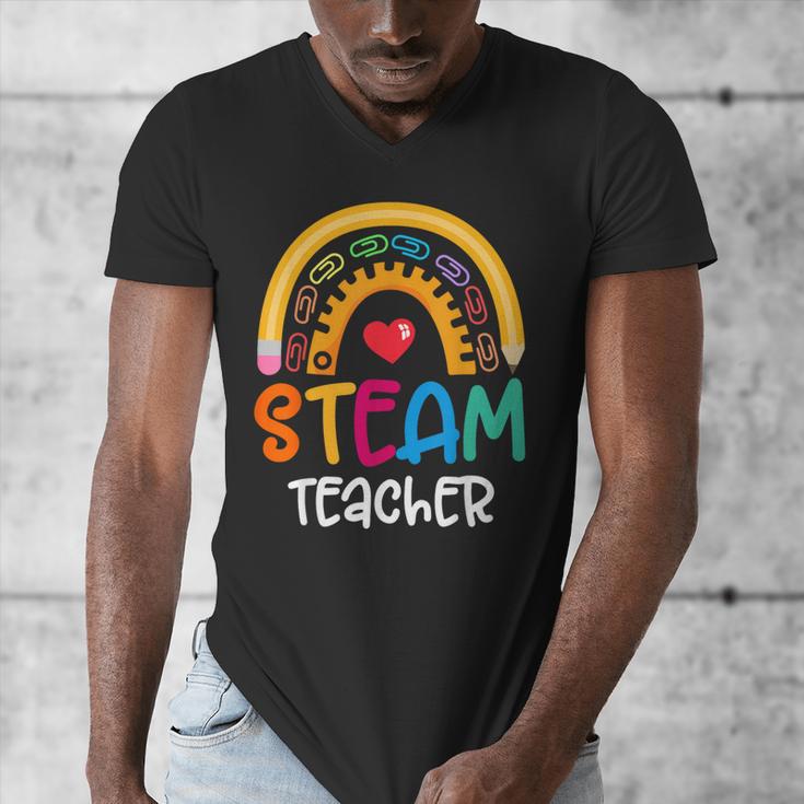 STEAM Teacher Squad Team Crew Back To School STEM Special Men's V-Neck T-Shirt, funny design