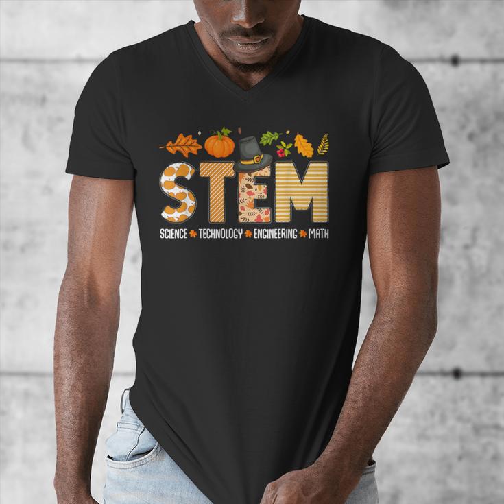 STEM Teacher Thanksgiving Grateful Educator Science Class Men's V-Neck T-Shirt, Science Teacher Gifts, funny design