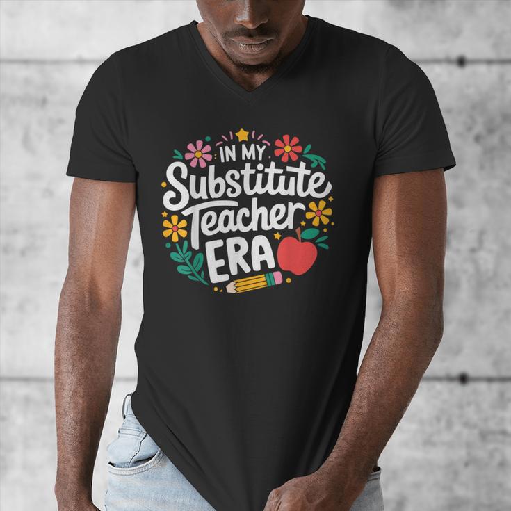In My Substitute Teacher Era Men's V-Neck T-Shirt, funny design In My Substitute Teacher Era Men's V-Neck T-Shirt, funny design