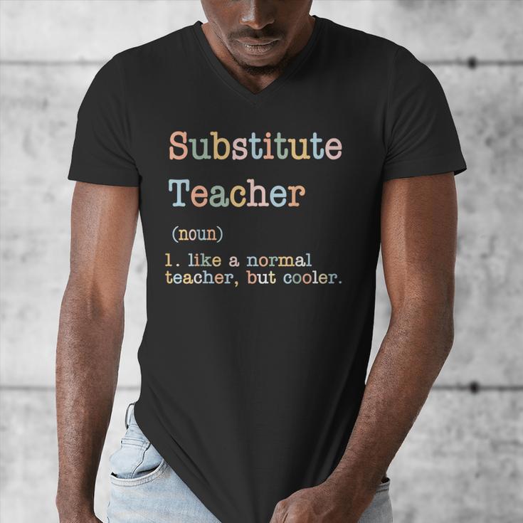 Substitute Teacher Like A Normal Teacher But Cooler Men's V-Neck T-Shirt, funny design Substitute Teacher Like A Normal Teacher But Cooler Men's V-Neck T-Shirt, funny design