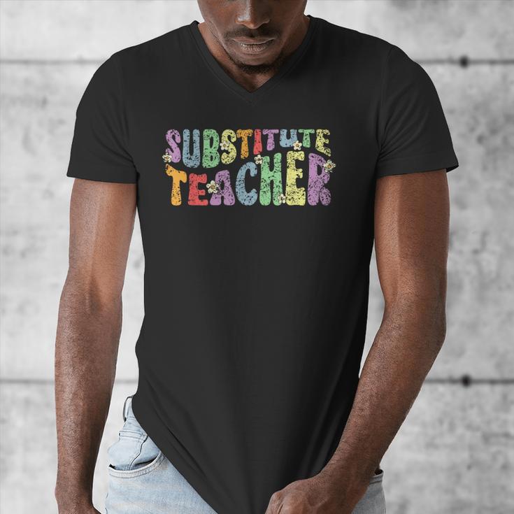Substitute Teacher Women Back To School Substitute Teacher Men's V-Neck T-Shirt, funny design