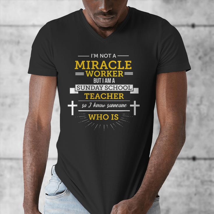 Sunday School Teacher TShirt Miracle Worker Men's V-Neck T-Shirt, funny design Sunday School Teacher TShirt Miracle Worker Men's V-Neck T-Shirt, funny design