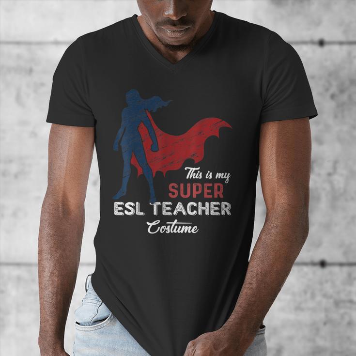This Is My Super ESL Teacher Costume Lazy Halloween Men's V-Neck T-Shirt, Esl Teacher Gifts, Super Teacher Gifts, funny design This Is My Super ESL Teacher Costume Lazy Halloween Men's V-Neck T-Shirt, Esl Teacher Gifts, Super Teacher Gifts, funny design