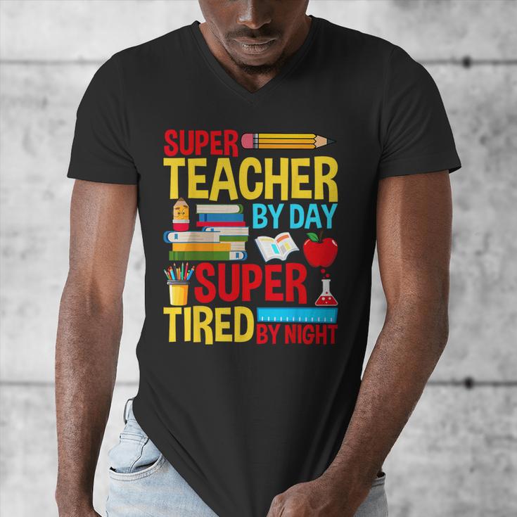 Super Teacher By Day Super Tired By Night Superhero Teacher Men's V-Neck T-Shirt, Super Teacher Gifts, funny design Super Teacher By Day Super Tired By Night Superhero Teacher Men's V-Neck T-Shirt, Super Teacher Gifts, funny design