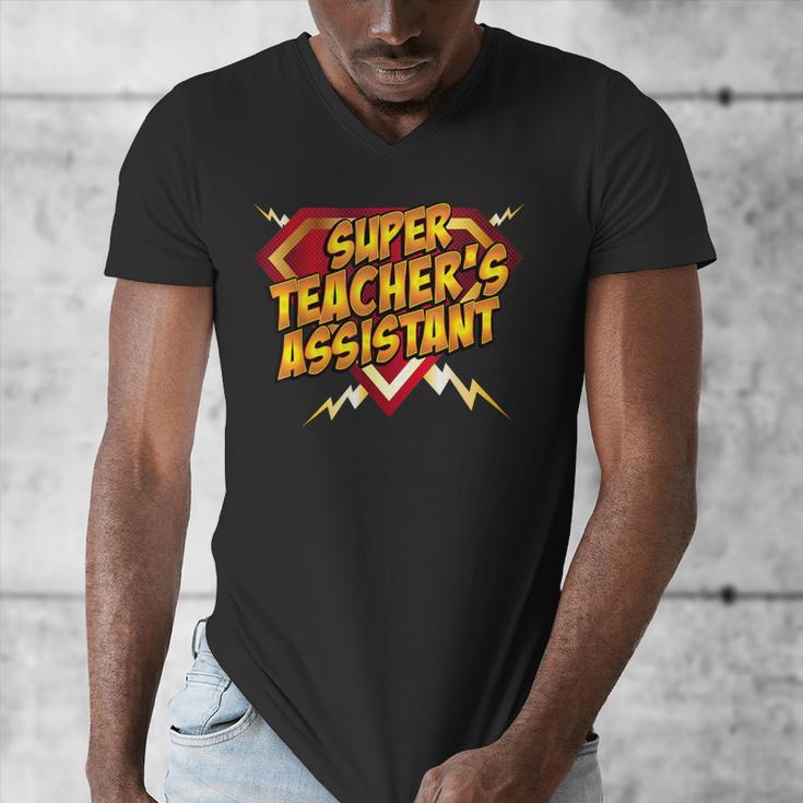Super Teacher's Assistant Educational Superhero Men's V-Neck T-Shirt, funny design Super Teacher's Assistant Educational Superhero Men's V-Neck T-Shirt, funny design