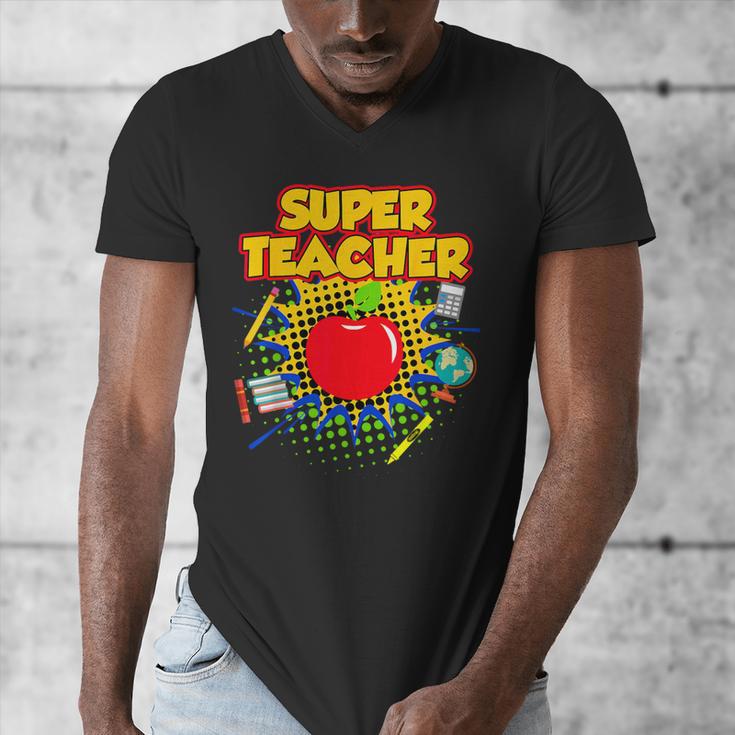 Superhero Teacher Appreciation Teaching Tee Men's V-Neck T-Shirt, funny design
