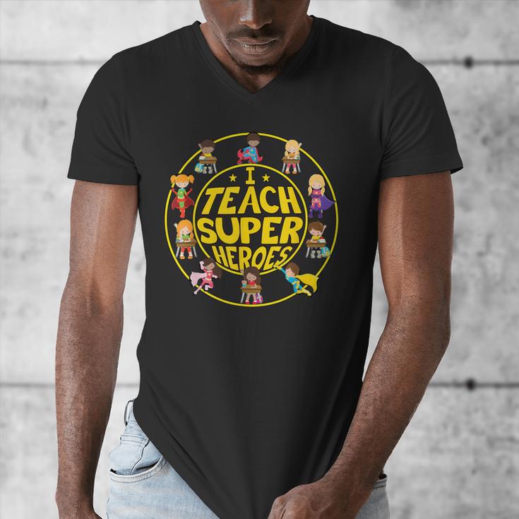 Superhero Teacher I Teach Super Heroes Men's V-Neck T-Shirt, Super Teacher Gifts, funny design