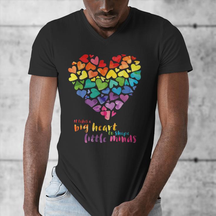 It Takes a Big Heart To Shape Little Minds Teacher Men's V-Neck T-Shirt, funny design It Takes a Big Heart To Shape Little Minds Teacher Men's V-Neck T-Shirt, funny design