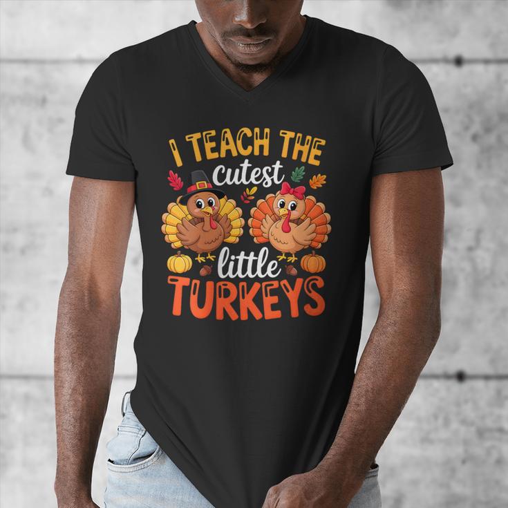 I Teach The Cutest Little Turkeys Teacher Thanksgiving Men's V-Neck T-Shirt, funny design I Teach The Cutest Little Turkeys Teacher Thanksgiving Men's V-Neck T-Shirt, funny design