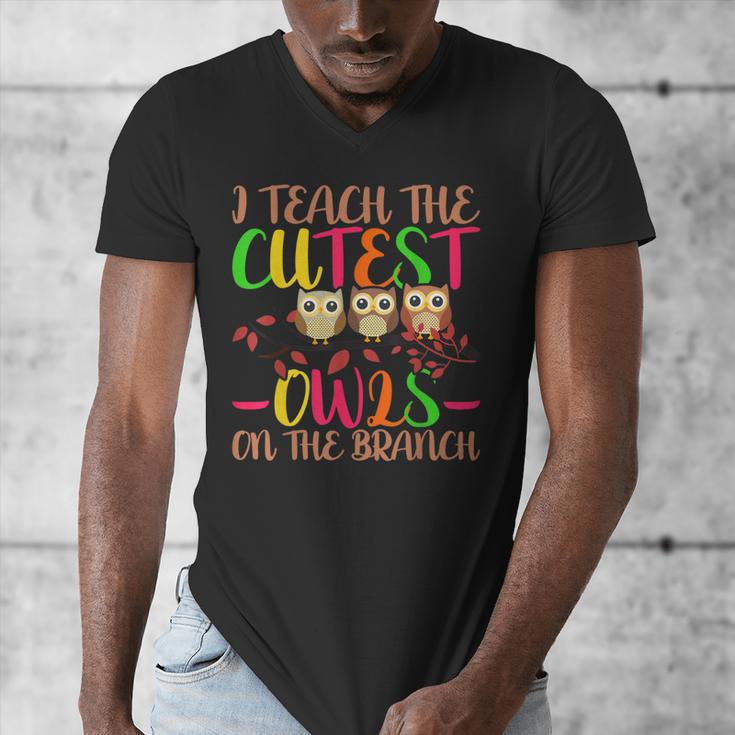 I Teach The Cutest Owls Christmas Or Teachers Day Men's V-Neck T-Shirt, funny design I Teach The Cutest Owls Christmas Or Teachers Day Men's V-Neck T-Shirt, funny design