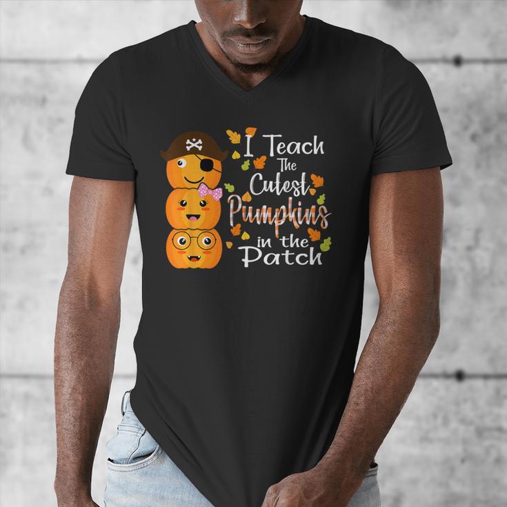 I Teach The Cutest Pumpkins Halloween Shirt For Teachers Men's V-Neck T-Shirt, funny design I Teach The Cutest Pumpkins Halloween Shirt For Teachers Men's V-Neck T-Shirt, funny design