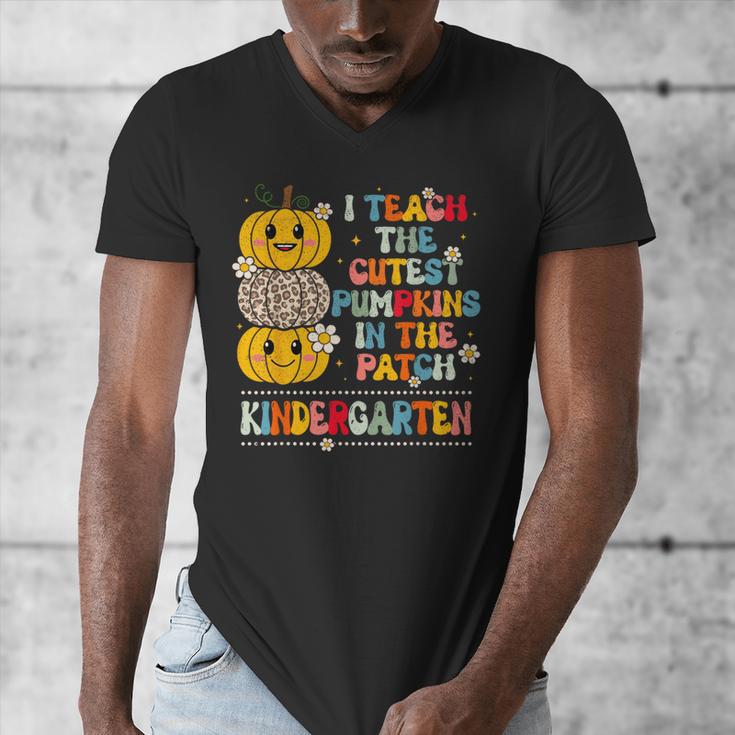 I Teach The Cutest Pumpkins Kindergarten Teacher Halloween Men's V-Neck T-Shirt, funny design I Teach The Cutest Pumpkins Kindergarten Teacher Halloween Men's V-Neck T-Shirt, funny design
