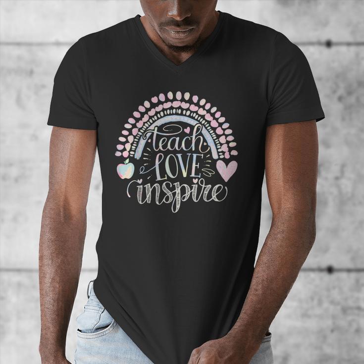 Teach Love Inspire Teacher Men's V-Neck T-Shirt, funny design Teach Love Inspire Teacher Men's V-Neck T-Shirt, funny design