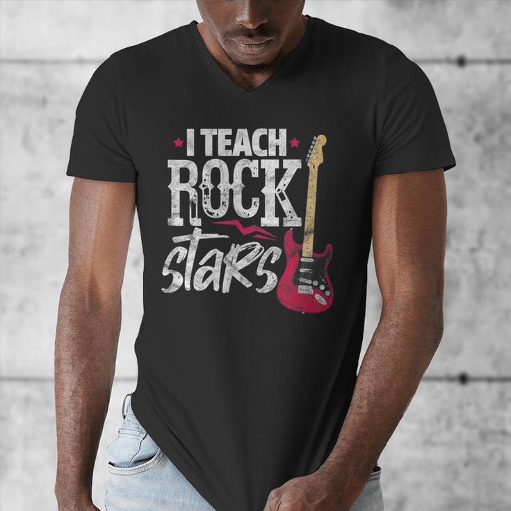 I Teach Rock Stars Music Teacher Guitar Player Men's V-Neck T-Shirt, funny design I Teach Rock Stars Music Teacher Guitar Player Men's V-Neck T-Shirt, funny design